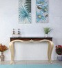 Artoric Solid Wood Console Table in Gold Brown Finish