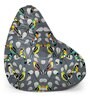 Artsy Butterfly Leatherette Kids Bean Bag with Beans in Multi Colour