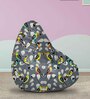 Artsy Butterfly Leatherette Kids Bean Bag with Beans in Multi Colour
