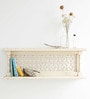 Sheesham Wood Floating Wall Shelf In White Colour