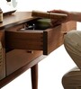Arvion Rattan Tv Unit In Walnut Finish