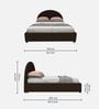Arya Fabric Queen Size Bed in Chocolate Brown Colour