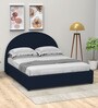Arya Velvet King Size Bed in Royal Blue Colour