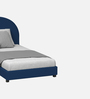 Arya Velvet Single Size Bed in Royal Blue Colour