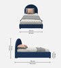 Arya Velvet Single Size Bed in Royal Blue Colour