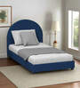 Arya Velvet Single Size Bed in Royal Blue Colour