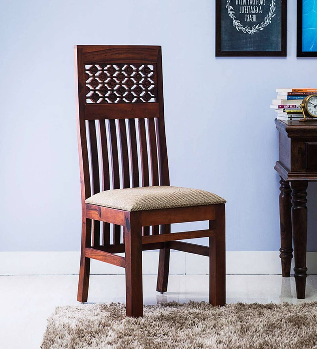 Buy Ashland Solid Wood Dining Chair in Honey Oak Finish By Amberville
