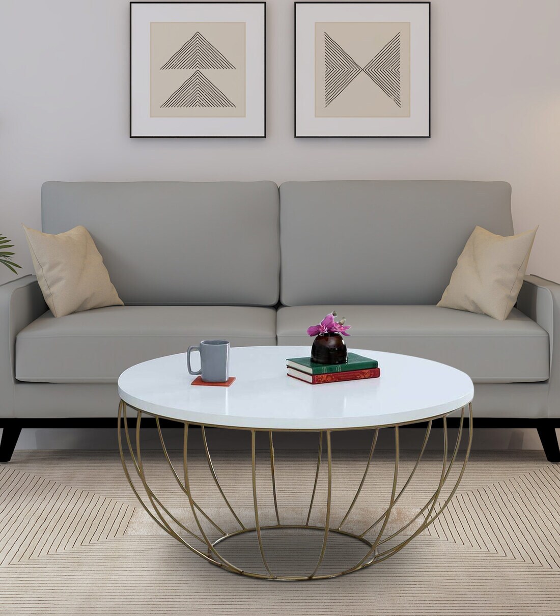 Buy Ashton Metal Coffee Table In White & Gold Finish at 4 OFF by