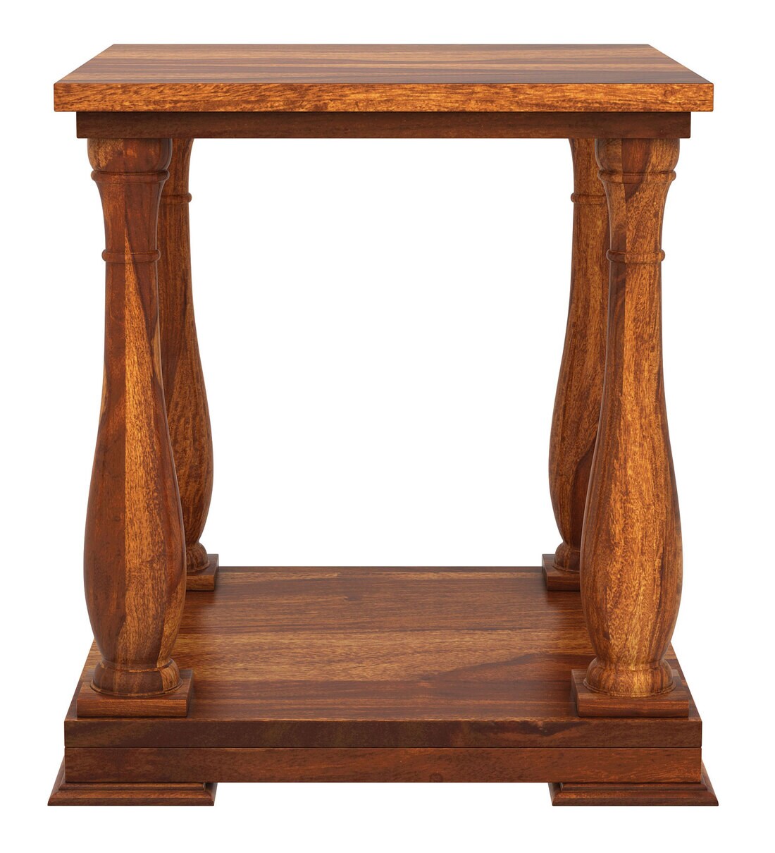 Buy Aster Side Table in Teak Finish by Woodhub Online Traditional End