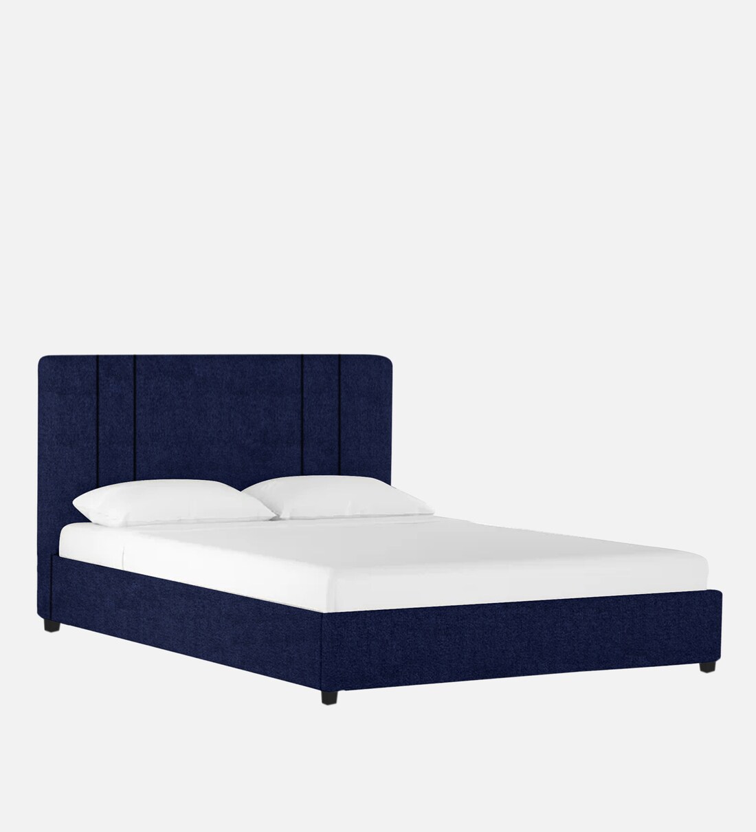 Buy Asyra Velvet Upholstered King Size Bed in Navy Blue Colour by