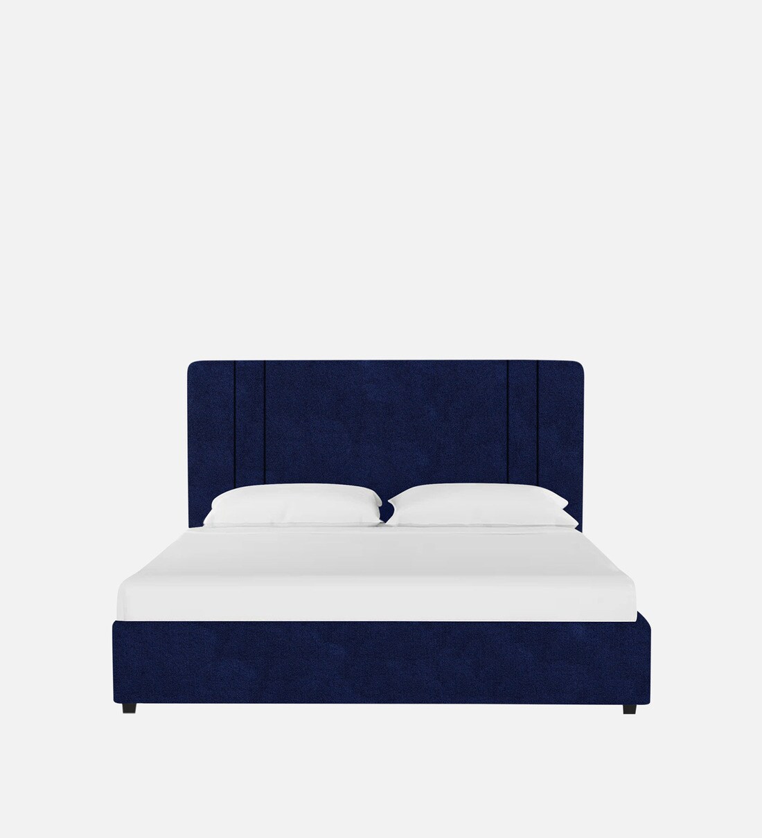 Buy Asyra Velvet Upholstered King Size Bed in Navy Blue Colour by Febonic Online Upholstered
