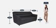 Ashen Fabric 3 Seater Sofa in Charcoal Grey Colour