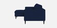 Asher Fabric RHS Sectional Sofa In indigo Colour