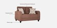 Ashford Fabric 2 Seater Sofa in Brown Colour