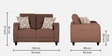 Ashford Fabric 2 Seater Sofa in Brown Colour