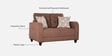 Ashford Fabric 2 Seater Sofa in Brown Colour