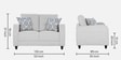 Ashford Fabric 2 Seater Sofa in Light Grey Colour