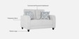 Ashford Fabric 2 Seater Sofa in Light Grey Colour