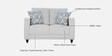 Ashford Fabric 2 Seater Sofa in Light Grey Colour