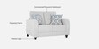 Ashford Fabric 2 Seater Sofa in Light Grey Colour