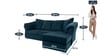 Ashley LHS 2 Seater Sofa with Lounger in Blue Colour