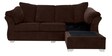 Ashley LHS 2 Seater Sofa with Lounger in Brown Colour