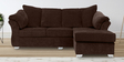 Ashley LHS 2 Seater Sofa with Lounger in Brown Colour