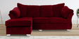 Ashley RHS 2 Seater Sofa with Lounger in Red Colour
