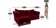 Ashley RHS 2 Seater Sofa with Lounger in Red Colour