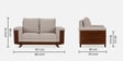 Ashoka 2 Seater Sofa In Brown Finish