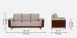 Ashoka 3 Seater Sofa In Brown Finish