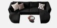Aspen Retreat Deep Seating Sectional Sofa In Black Color