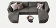 Aspen Retreat Deep Seating Sectional Sofa In Dark Grey Color