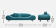 Astonishing Fabric 3 Seater Sofa in Cadet Blue Colour
