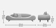 Astonishing Fabric 3 Seater Sofa in Shiny Light Grey Colour