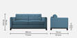 Asuka Fabric 3 Seater Sofa In Light Blue Colour