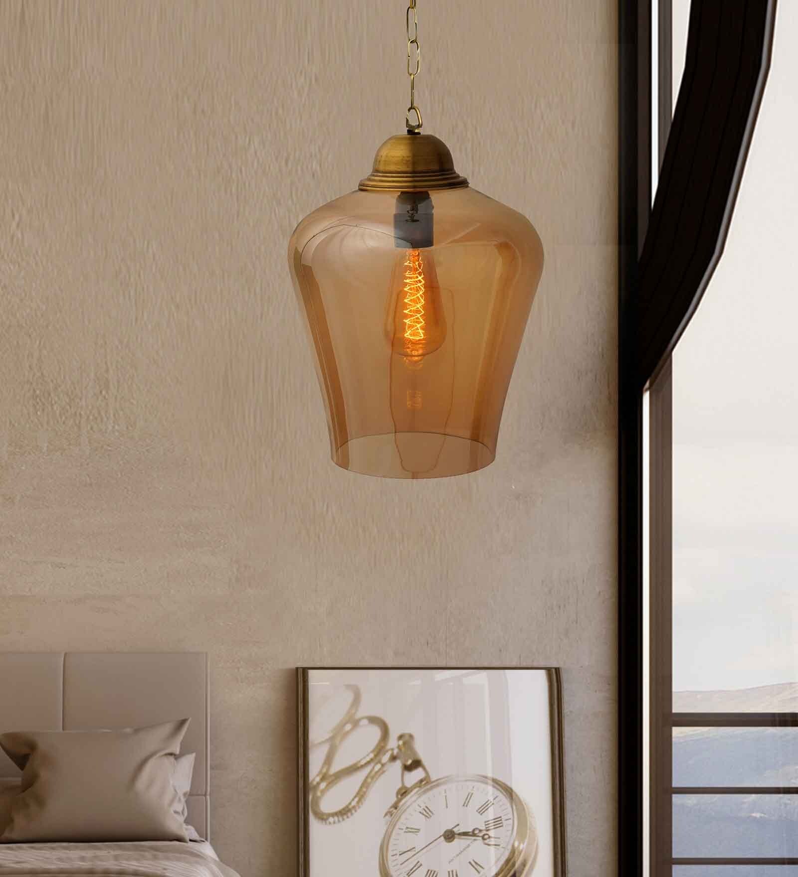 Maurice Asata Orange Glass Hanging Light