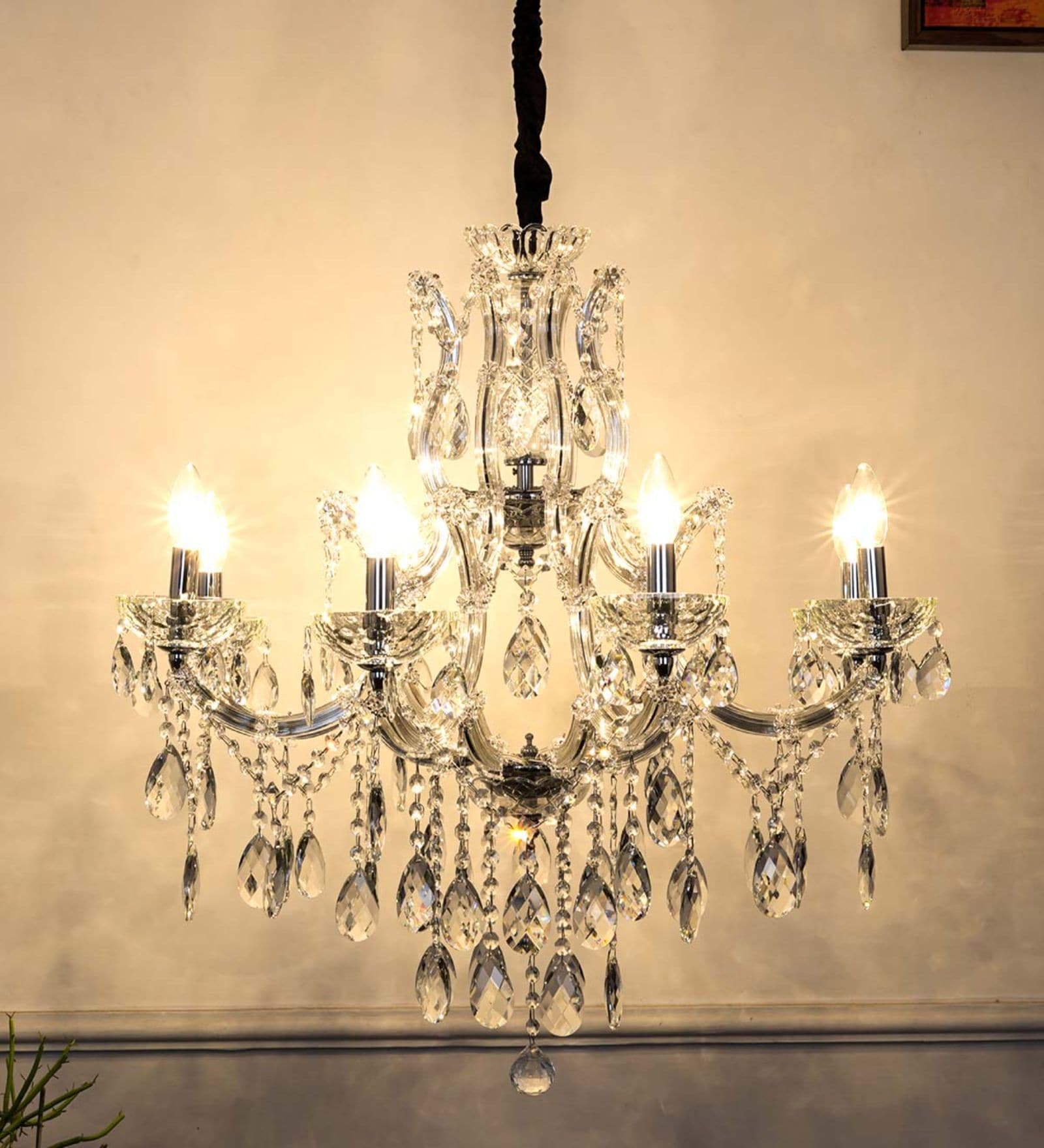 Ascona 8 Arms Metal and Crystal Chandelier Ascona 8 Arms Metal and Crystal Chandelier