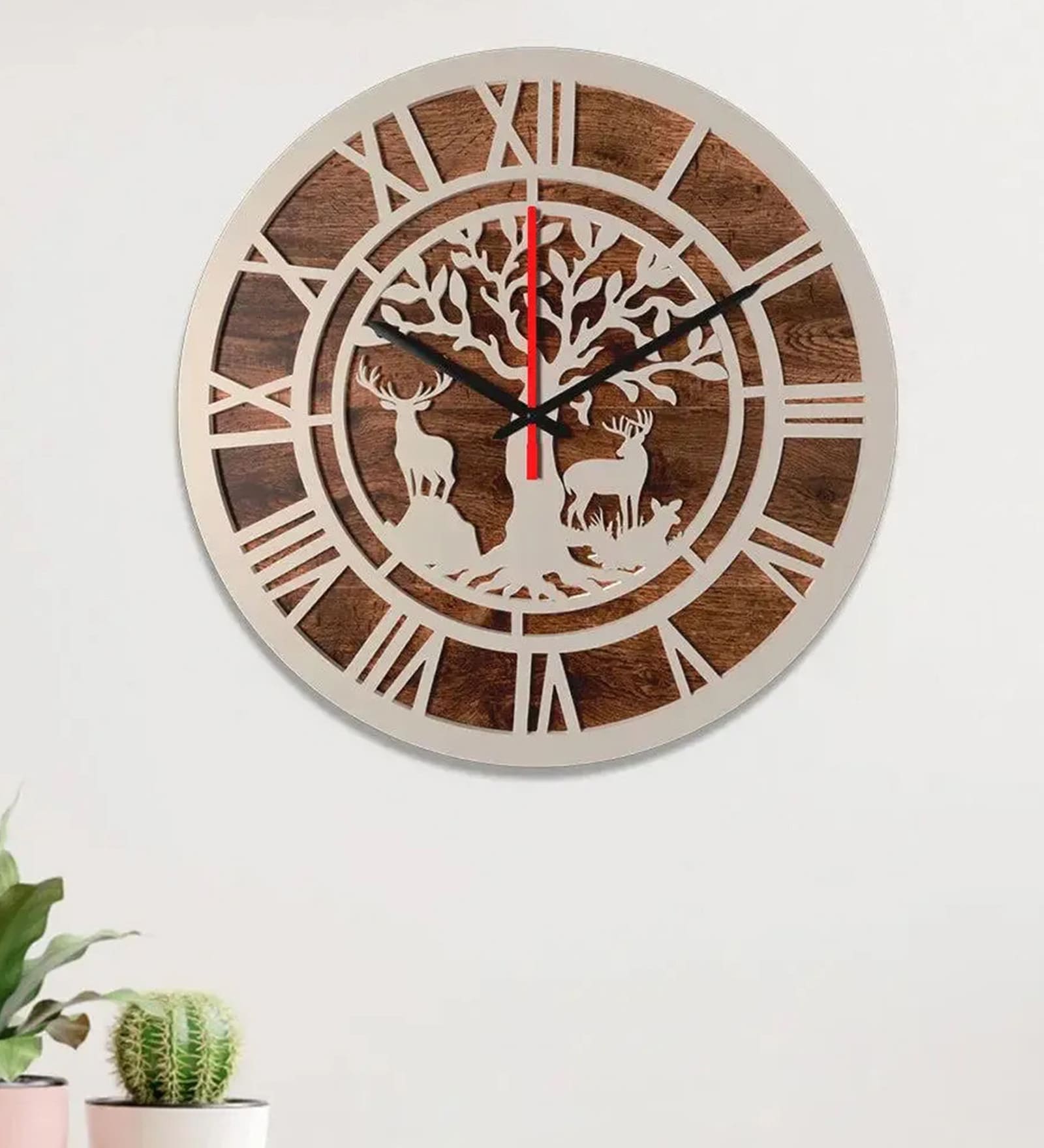 Asenath Engineered Wood White Wall Clock
