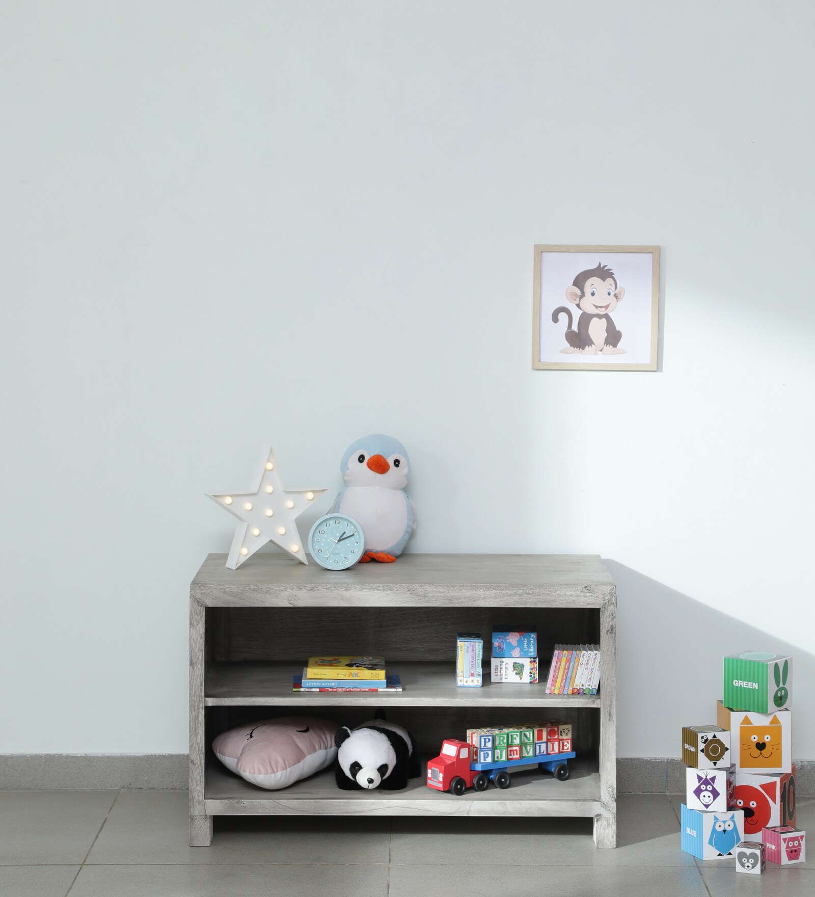Buy Ash Grey Collection Solid Wood Toy Organizer in Grey Colour at 14% ...