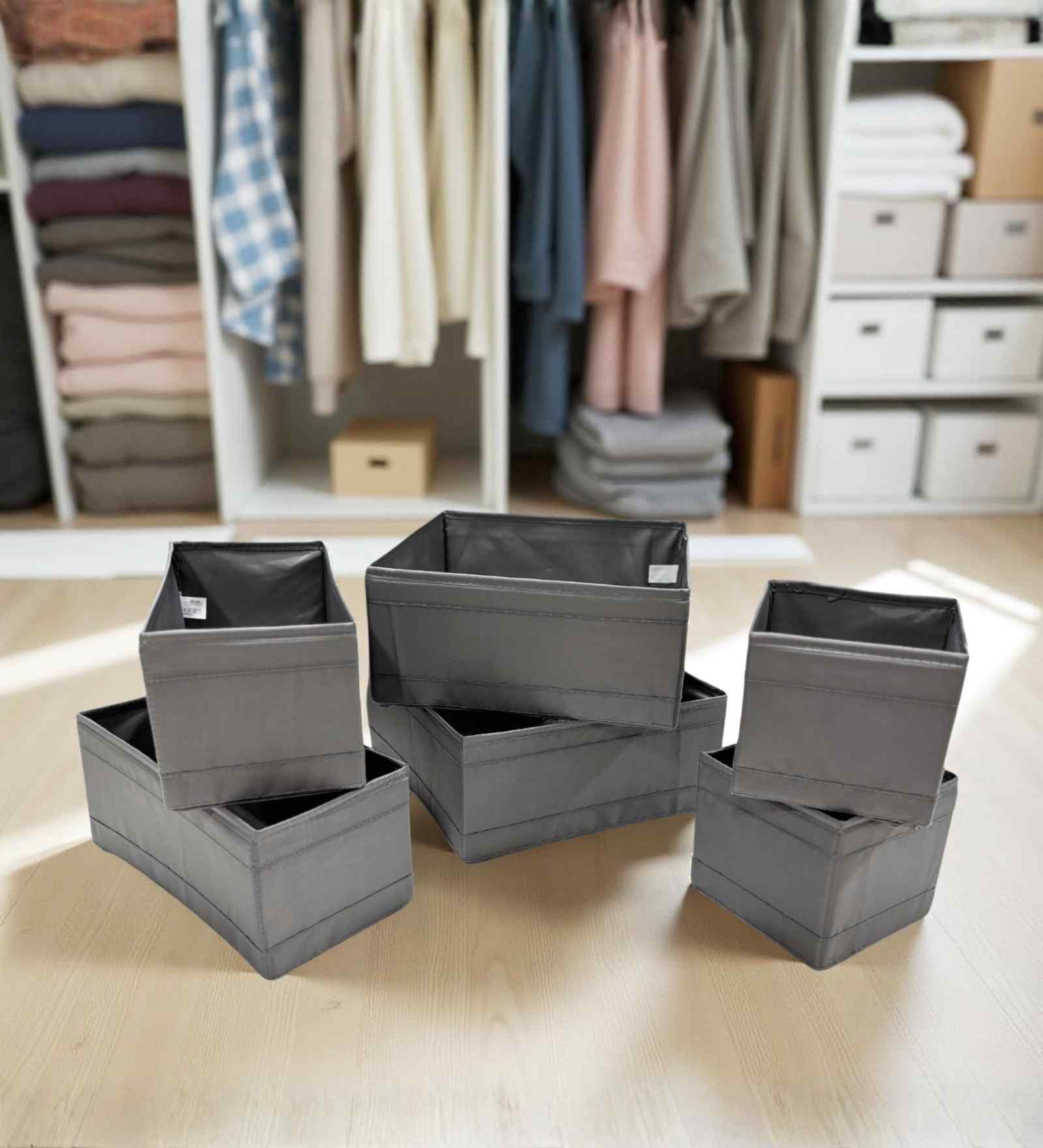 Ash Grey Foldable Polyester Storage Organisers Durable, Washable, Space-Saving Solution