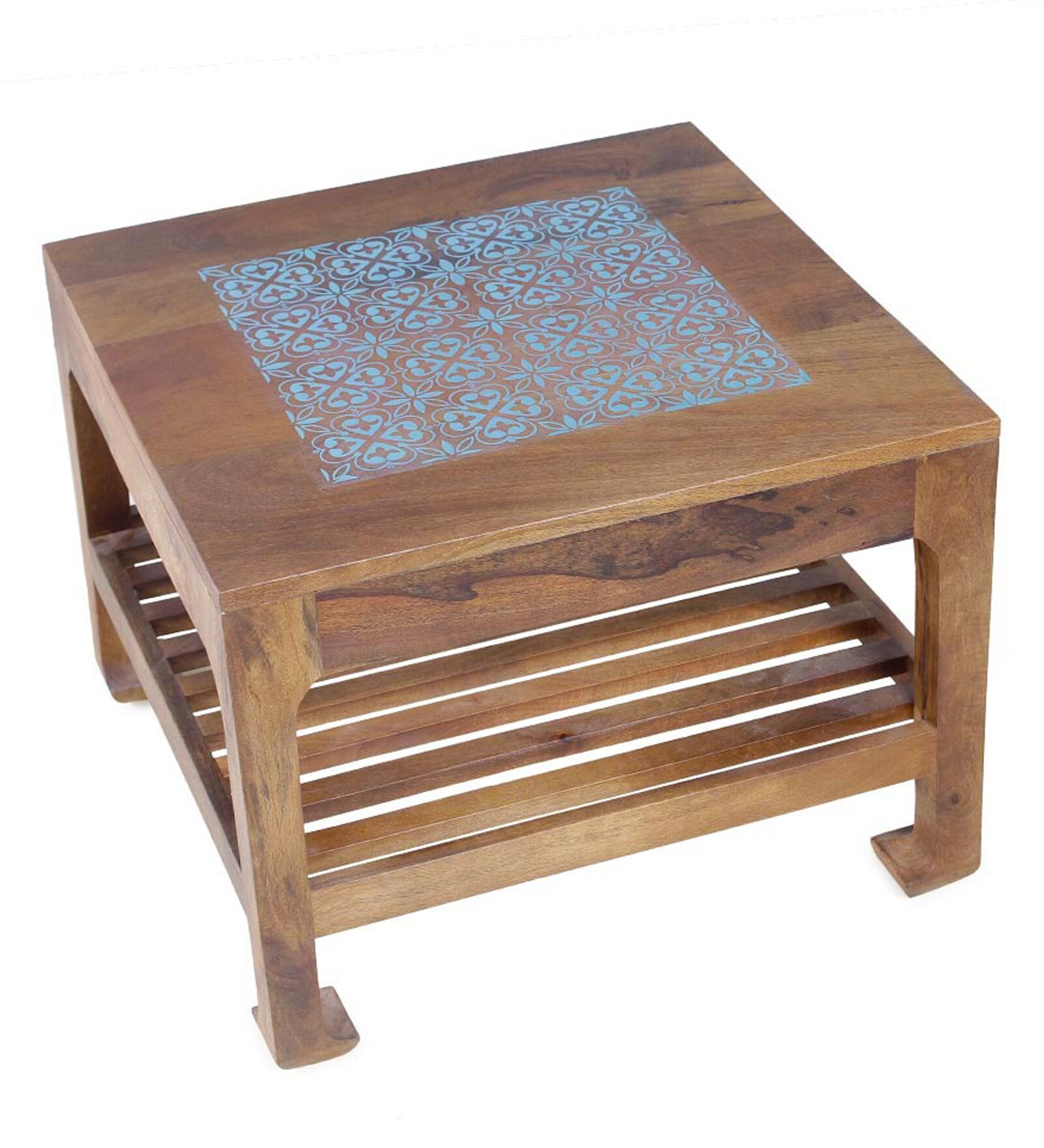 Ashley Morrocan Coffee Table In Walnut Blue Finish By Fabuliv Buy Online In Kuwait At Desertcart Com Kw Productid 149382709