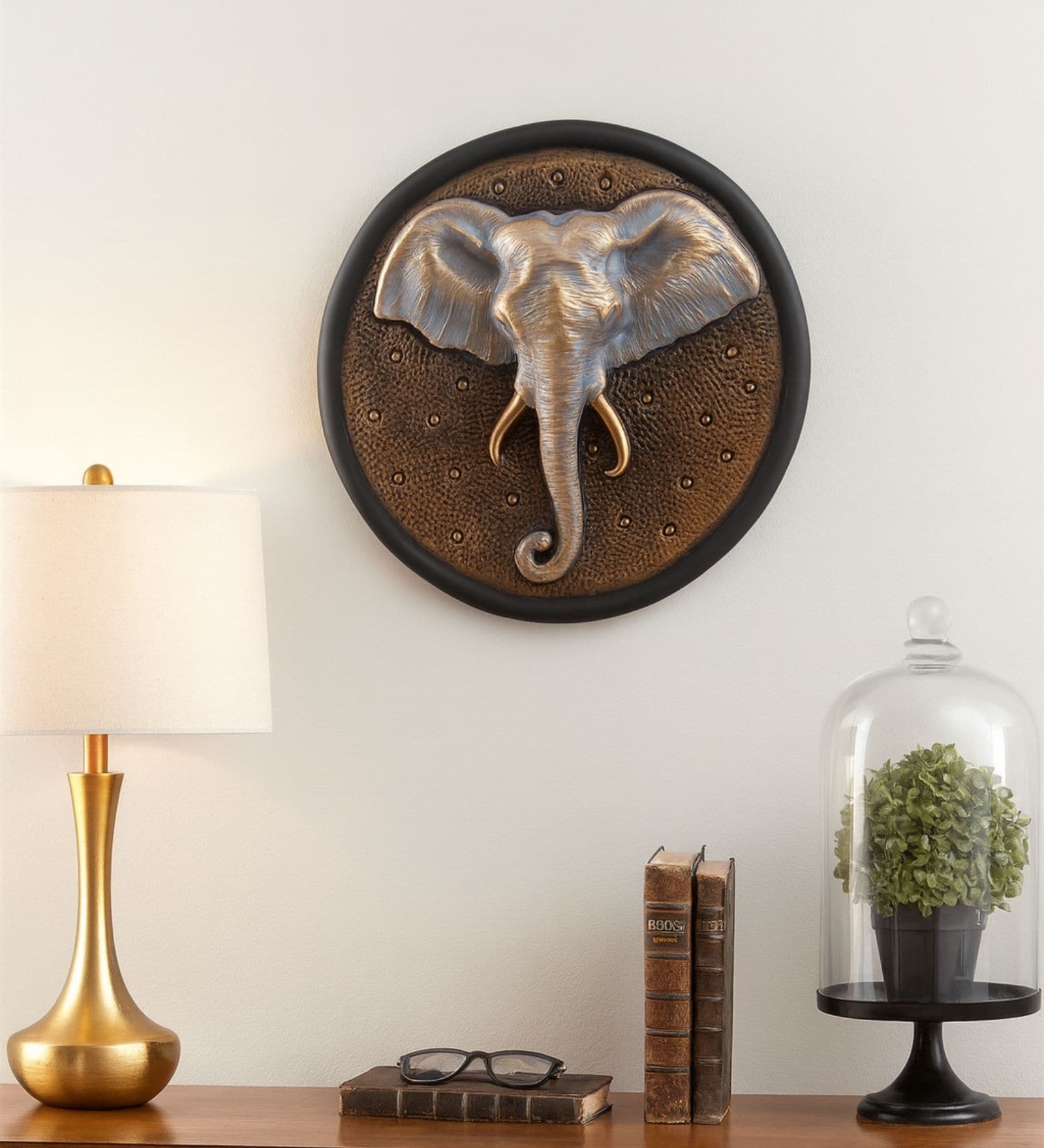 Elephant Head Wall Art (Multicolor, 28.5cm)