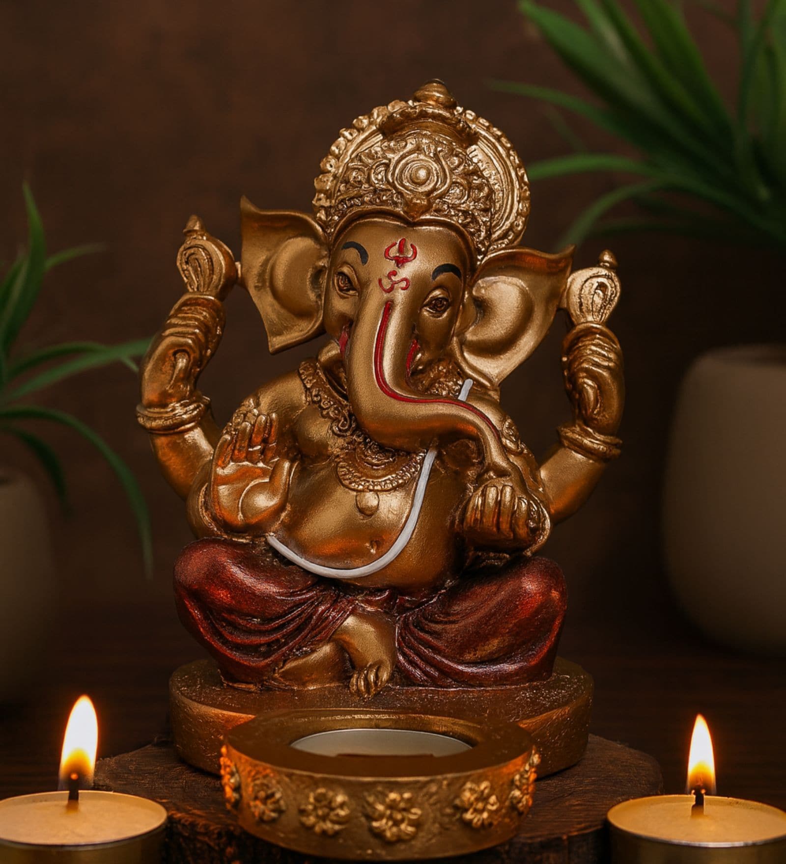 Ganesha Figurine with T-Light Holder