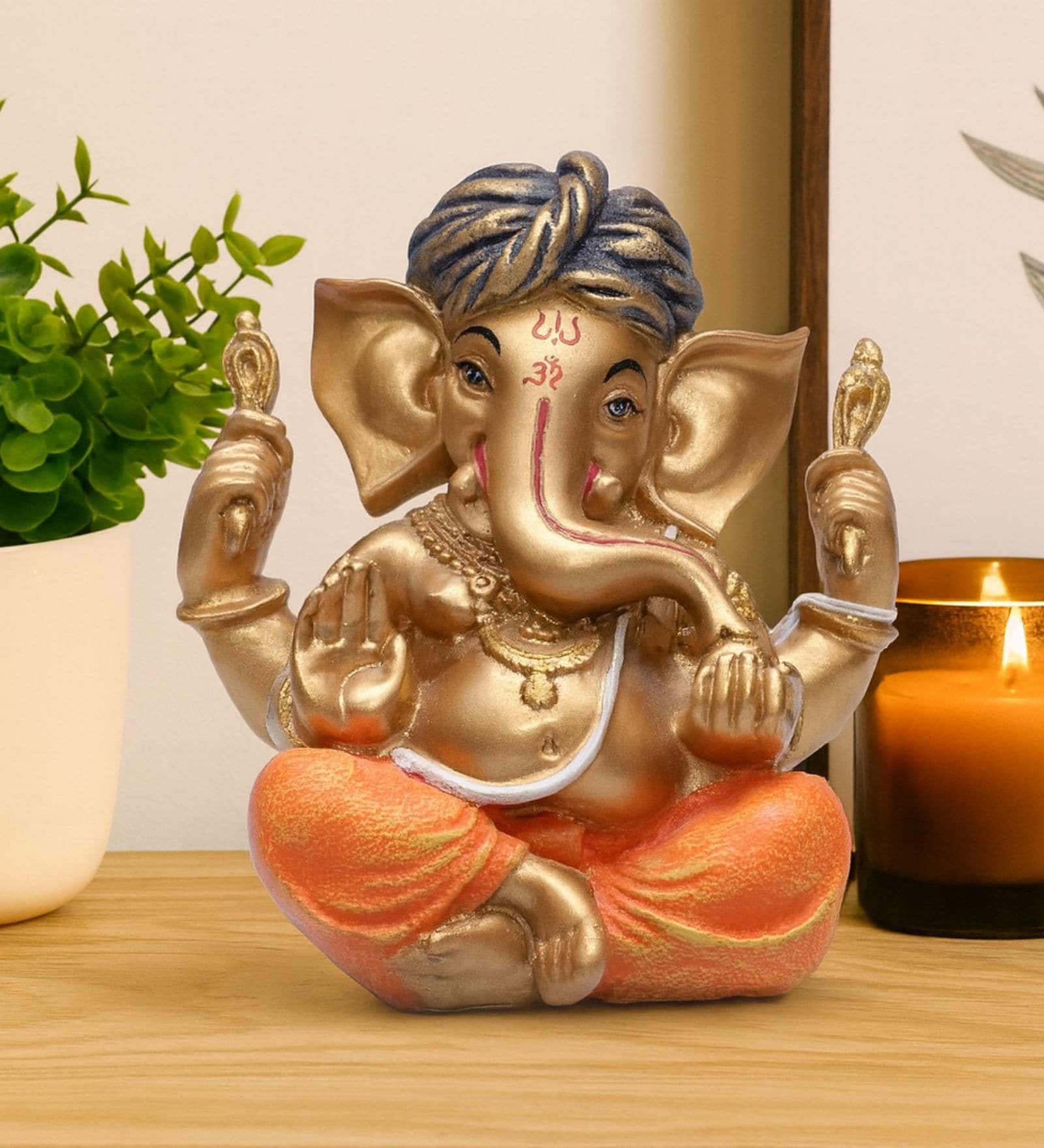 Pheta Blessing Ganesha Decorative Showpiece