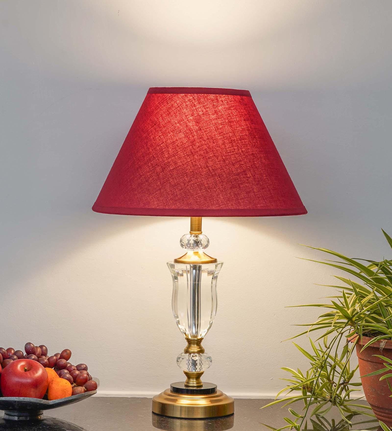 Ashurst Metal & Crystal Table Lamp (Black & Antique Brass)