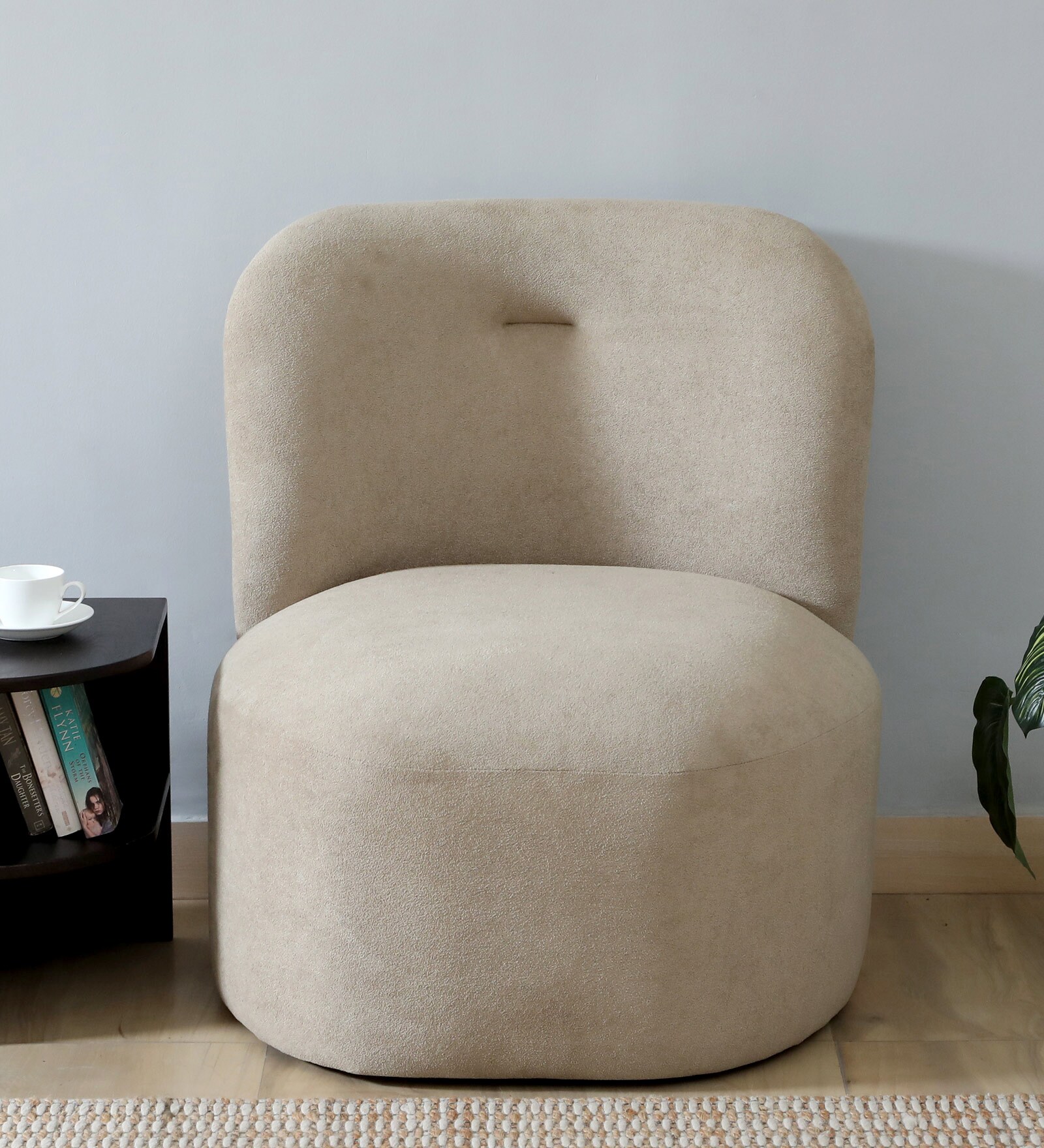 Askim Fabric Lounge Chair In Beige Color
