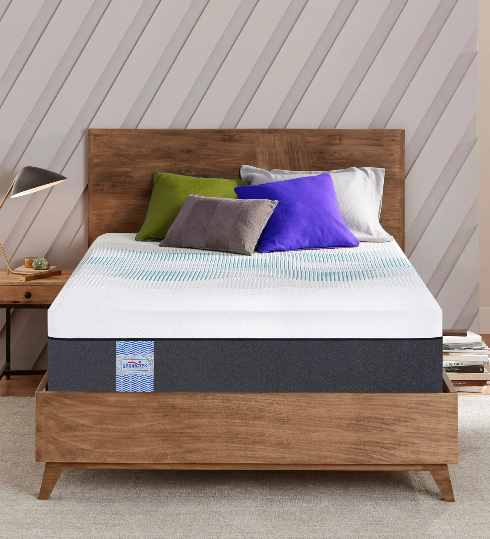 Aspire Grid 4 Layered Multi Zoned Heat Releasing 8 Inch Memory & HR Foam Queen Size