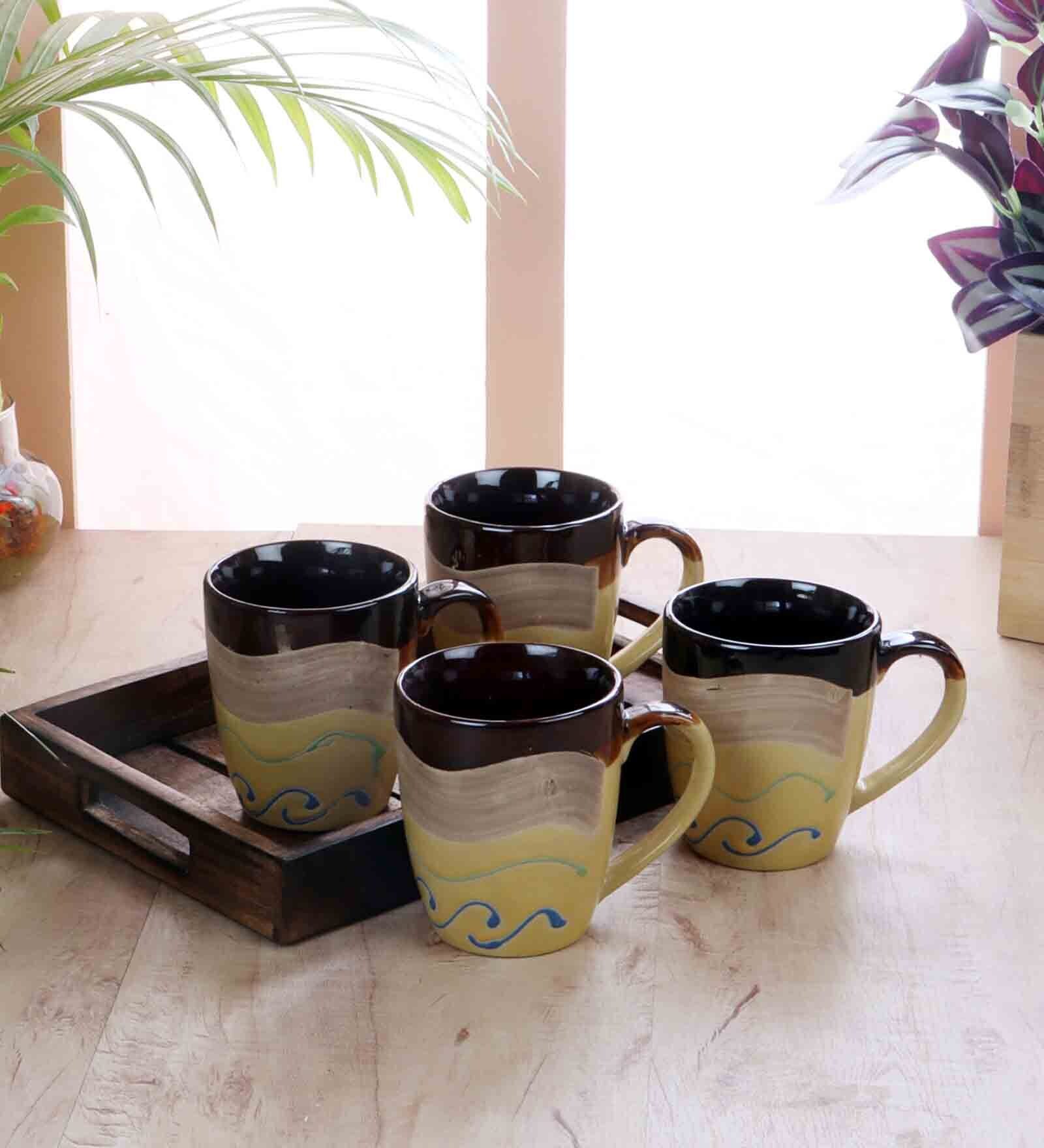 Buy Vivid 250ml Multicolour Ceramic (Set of 4) Coffee Mug at 29 OFF by