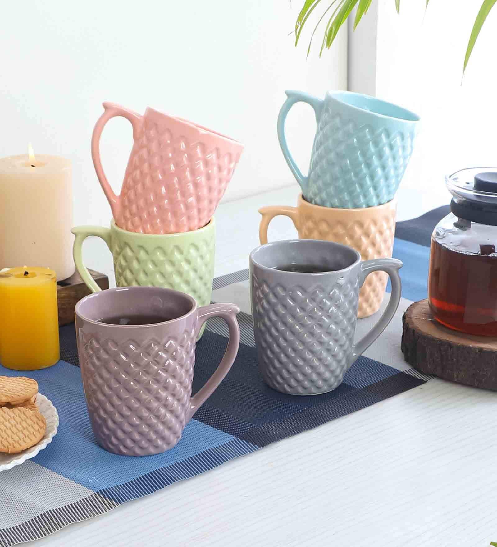 Theory 250ml Multicolour Ceramic (Set of 6) Coffee Mug